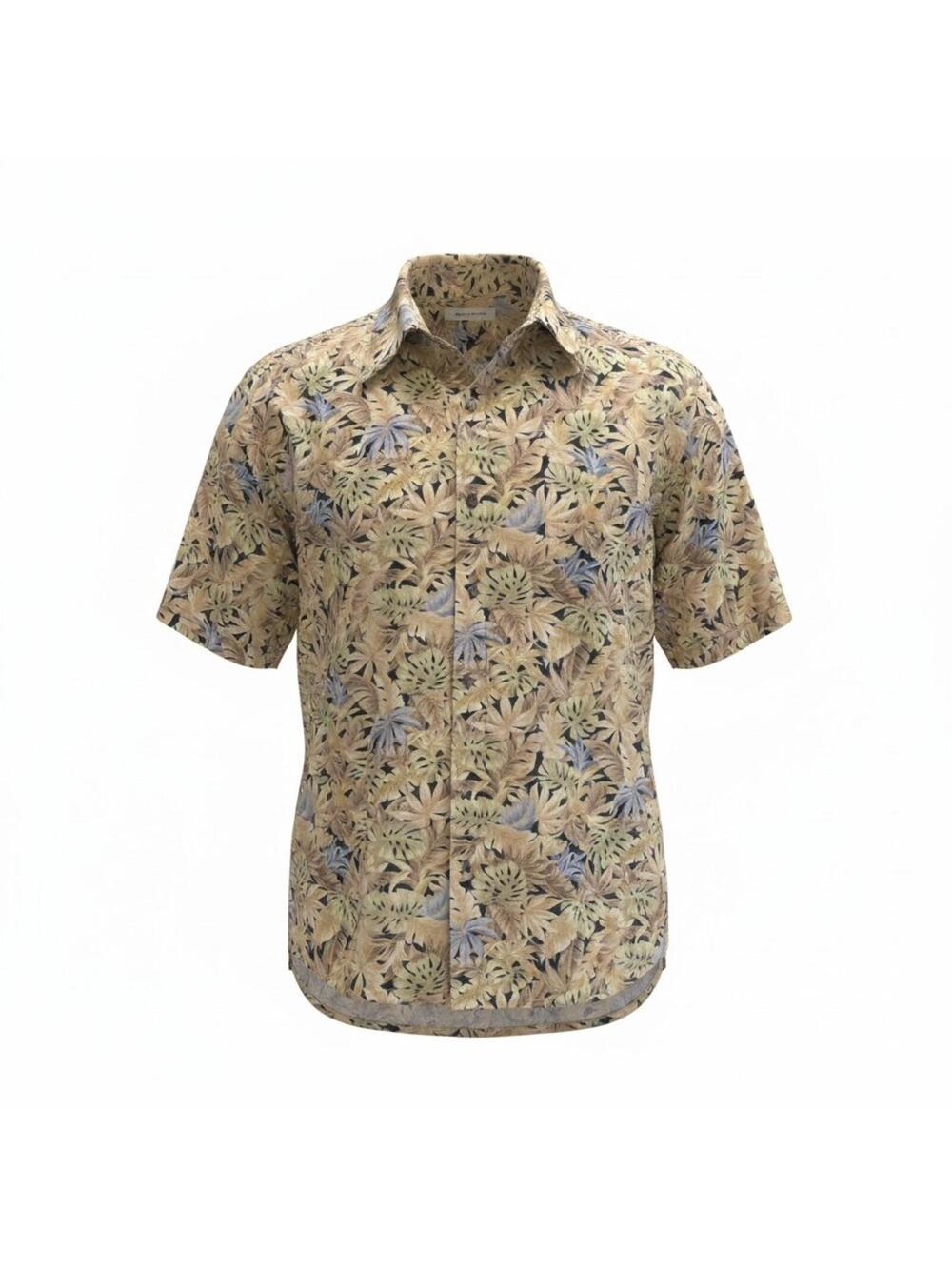 90s Short-Sleeve Hawaiian Button-up Cotton Shirt Resortwear